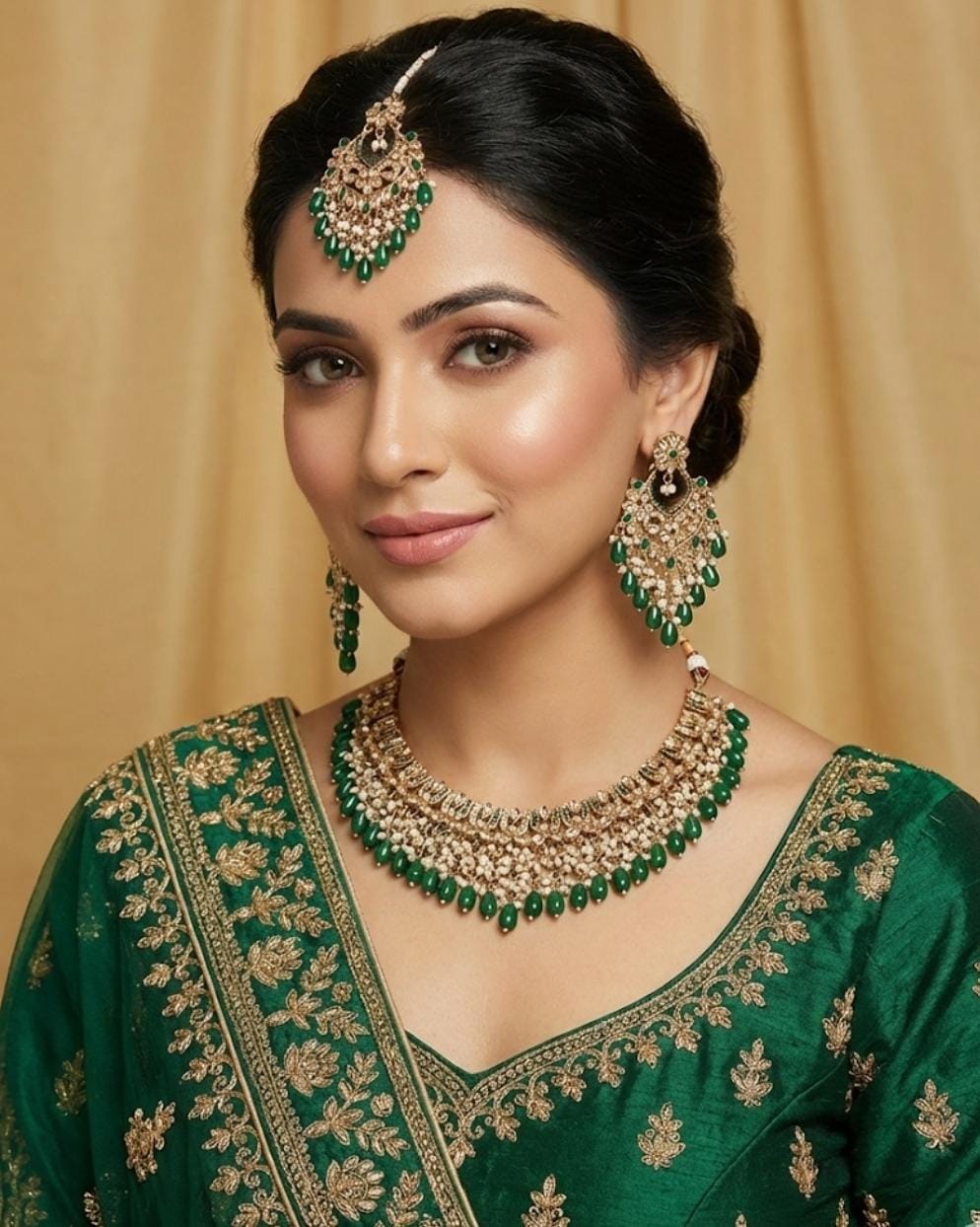 Reverse Ad Necklace With Beautiful Earrings And Tika